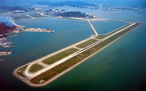 Vista aria de l'aeroport de Macau